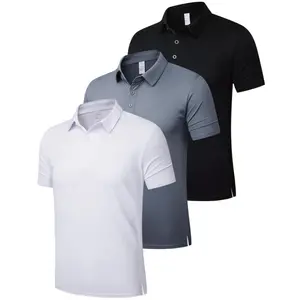 Polo Shirts for Men Quick Dry Performance Short Sleeve Golf Moisture Wicking Athletic Collar Tops Menswear Tropical Shortsleeve Multicolor Beige Plain