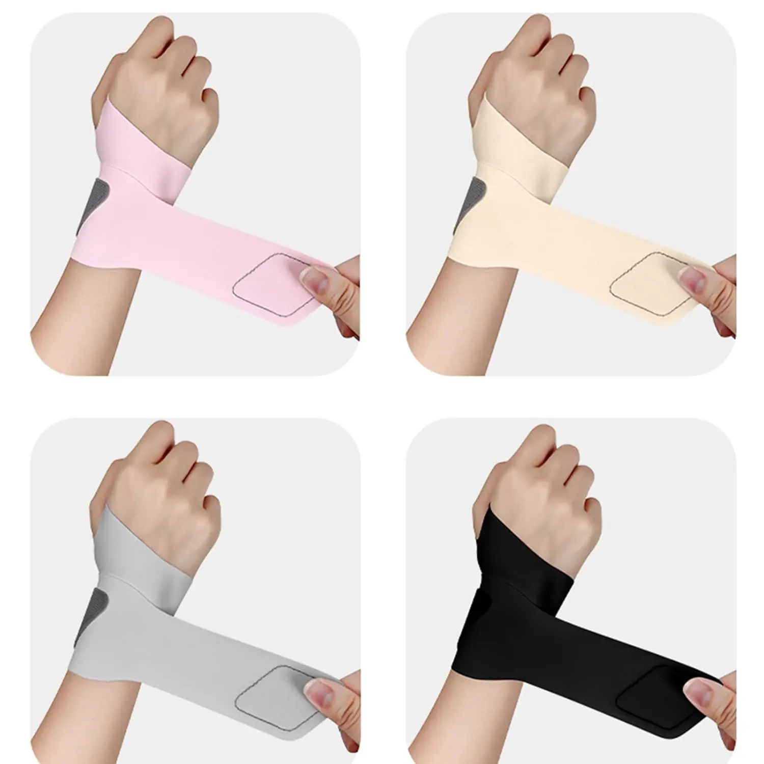 2026 New 4-Pack Unisex Ultra Thin Nylon Wristbands, Adjustable Compression Breathable Wrist Sleeves, Lightweight Comfort Elastic Bands for Outdoor Sports, Fitness Training, Daily Housework & Summer Vibes Use