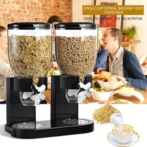 Adjustable portion control food dispenser - Countertop storage tank, suitable for nuts, grains, cereals, snacks and candies; easy-to-use cabinet tank, hygienic one-click operation; no license required, suitable for dry food (plastic material, food grade)
