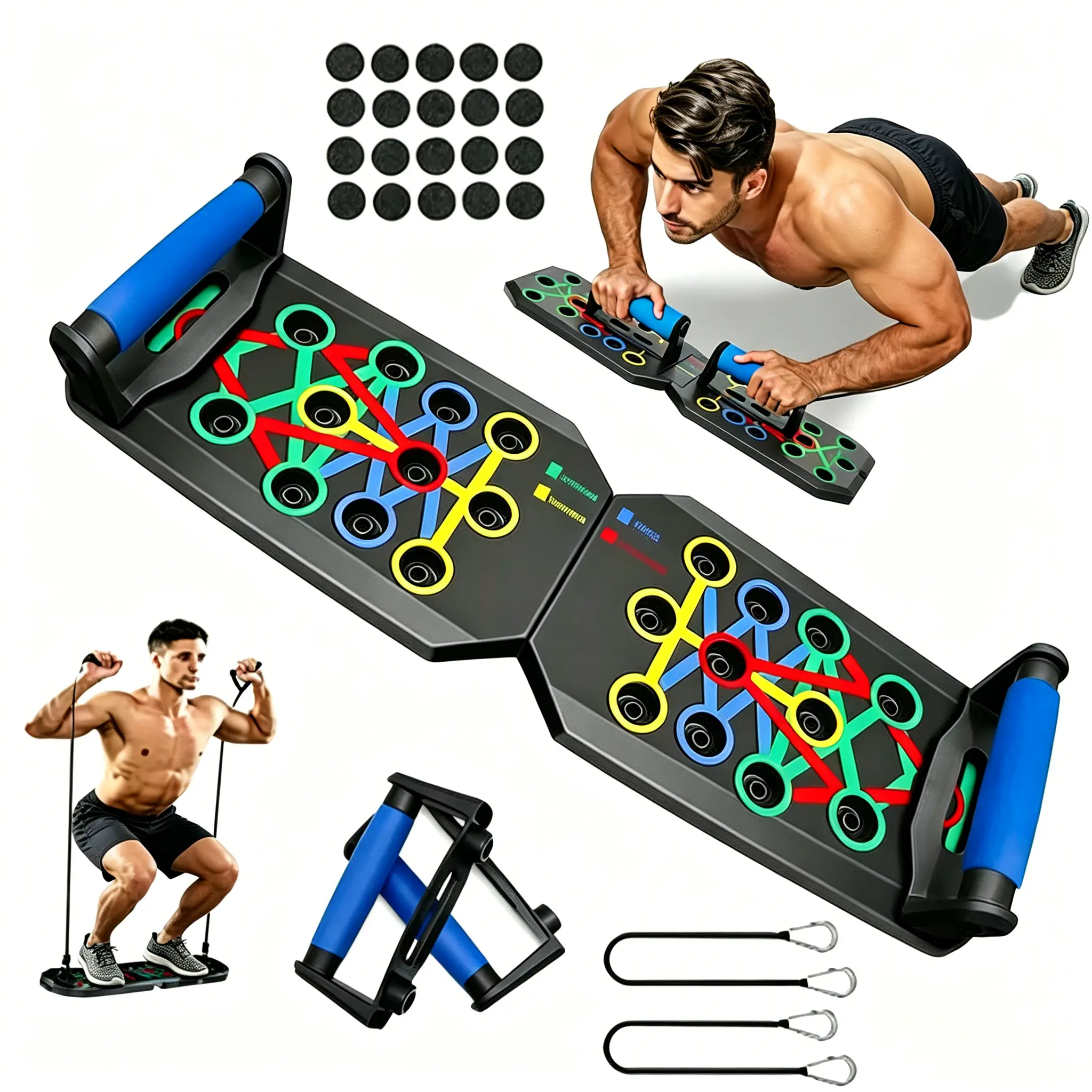 【2026 Upgraded】Push-Up Board, 1 Set Home Push-Up Training Board, Home Fitness Equipment, Work Out Equipment, Chest and Abdominal Muscle Strength Training Equipment for Men & Women, Push Up Stand,Fitness Enthusiasts, Upper Body Strength, Portable Design