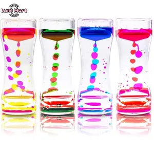1/4 Pack Liquid Motion Bubbler Timer, Colorful Oil Drop Hourglass Sensory Fidgets Toy, Desk Decor Ornament for Stress Relief & ADHD Fidget Needs (Fashion Accessories Keychain)