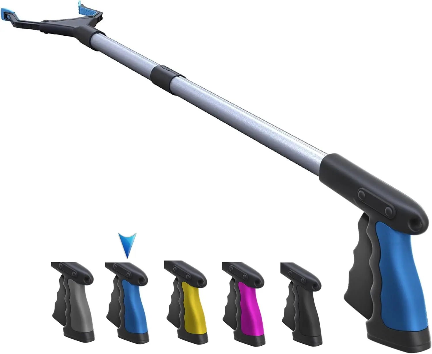 PowerGrip T9 Grabber Tool – 32" Foldable Reacher with Wide Jaw, Steel Cable & Magnet