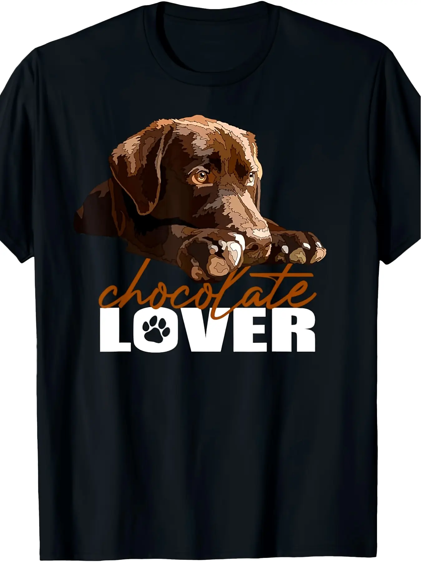 Chocolate Labrador Lover T-Shirt - Retro Dog Graph unisex soft cotton short sleeve t shirt, vintage graphic casual tee for men women teens, perfect birthday holiday gift for camping travel gym daily street  wear
