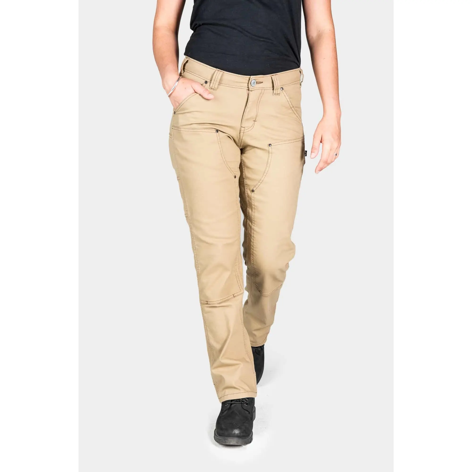 Anna Taskpant in Khaki Canvas