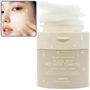 Korean OOTD Glass Skin Rice Water Toner Pad with Retinol & Ceramides for Glowing Skin, Hydration & Texture | Authentic K-Beauty Exfoliating Face Mask Pads (70 Pads)