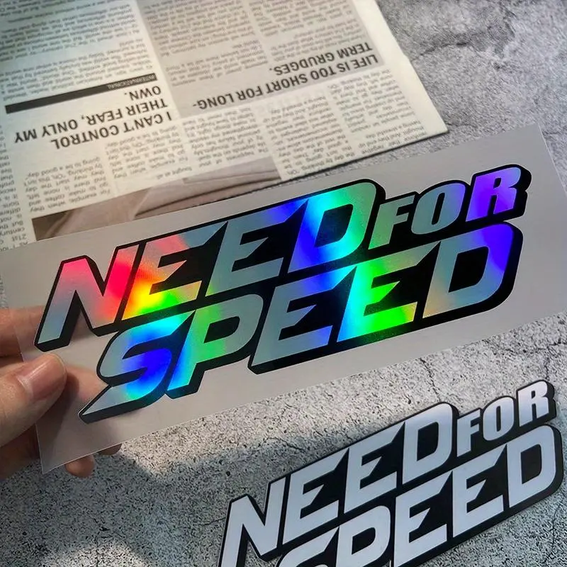 Need for Speed Car Sticker, Racing Theme Scratch Masking Waterproof Decals, Sticker For Cars for Auto Windows, Rear Bumper, Rear Windshield, Motorcycle Fuel Tank, Scooter Body, Universal Car Sticker