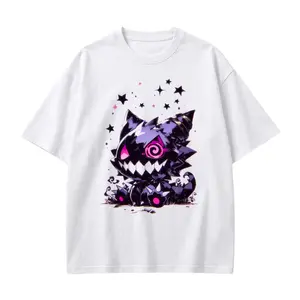 Gengar Pocket Monster T-Shirt | Ghost-Type Monster Graphic Tee | Anime Streetwear Shirt | PKM Gym Workout Cotton Tee | Unisex Fan Gift
