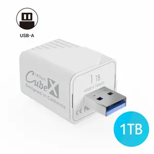iXflash Cube 1TB USB A Photo Storage Data Cube | Auto Backup Photo & Video for iPhone & iPad