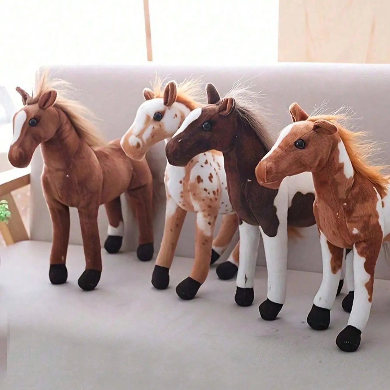 30cm Plush Horse Doll, Stuffed Animal in 4 Styles, Cute Horse Design, Realistic Soft Animal Toy for Kids, Stuffed Animal Gifts, Perfect Gift for Halloween, Christmas, Easter & More