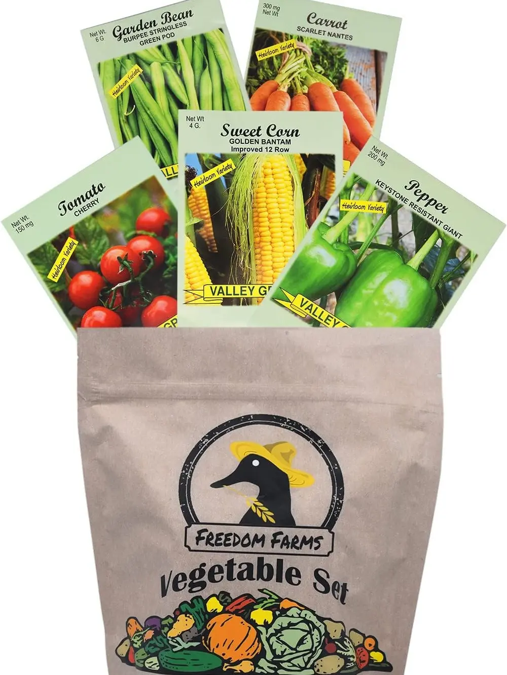 Set of 43 Assorted Vegetable & Herb Seed Packets - Over 10,000 Seeds! - Includes Mylar Storage Bag - Deluxe Garden Heirloom Seeds - 100% Non-GMO