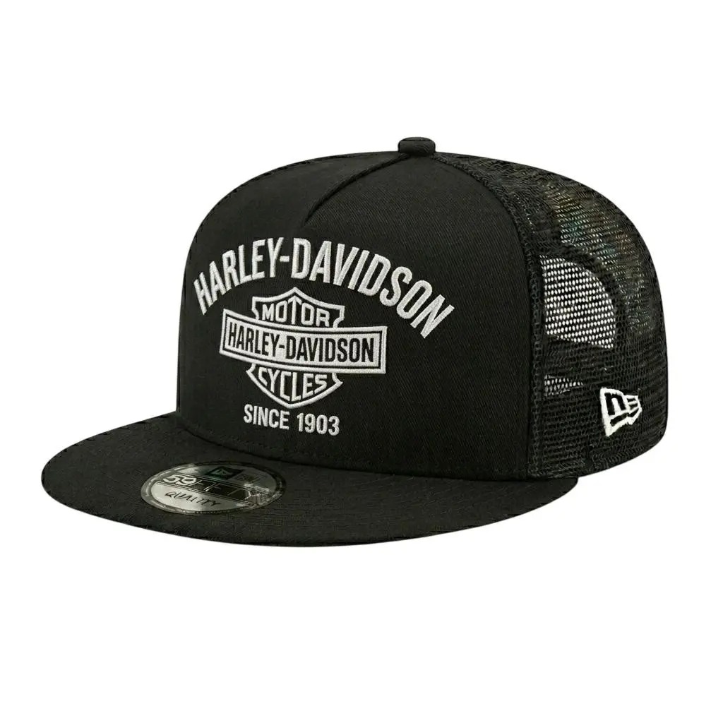 Vintage Motorcycle Heritage Shield Embroidered Trucker Hat, Black Mesh Snapback Cap for Men Women, Adjustable Classic Biker Baseball Hat, Retro Road Riding Streetwear Headwear, Motor Club Garage Style Cap, Gift for Motorcycle Riders and Moto Fans