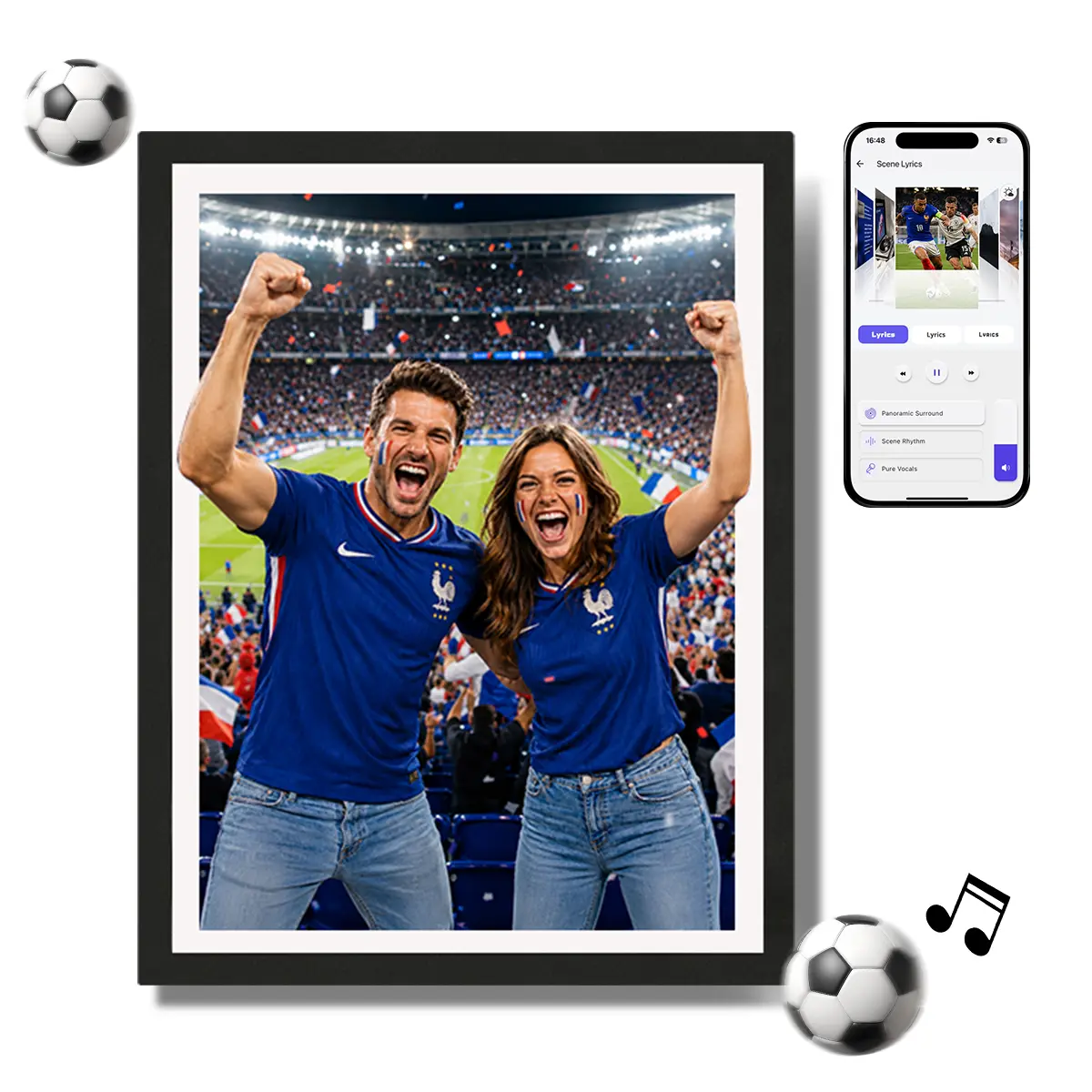 MorningBlues Gallery T2 Music Frame Bluetooth Speaker, 2.1 Hi-Fi Stereo, Wi-Fi 2K Paper-Like Display with Dynamic Lyrics, Wall or Tabletop Design, Supports Spotify, Apple & Amazon Music