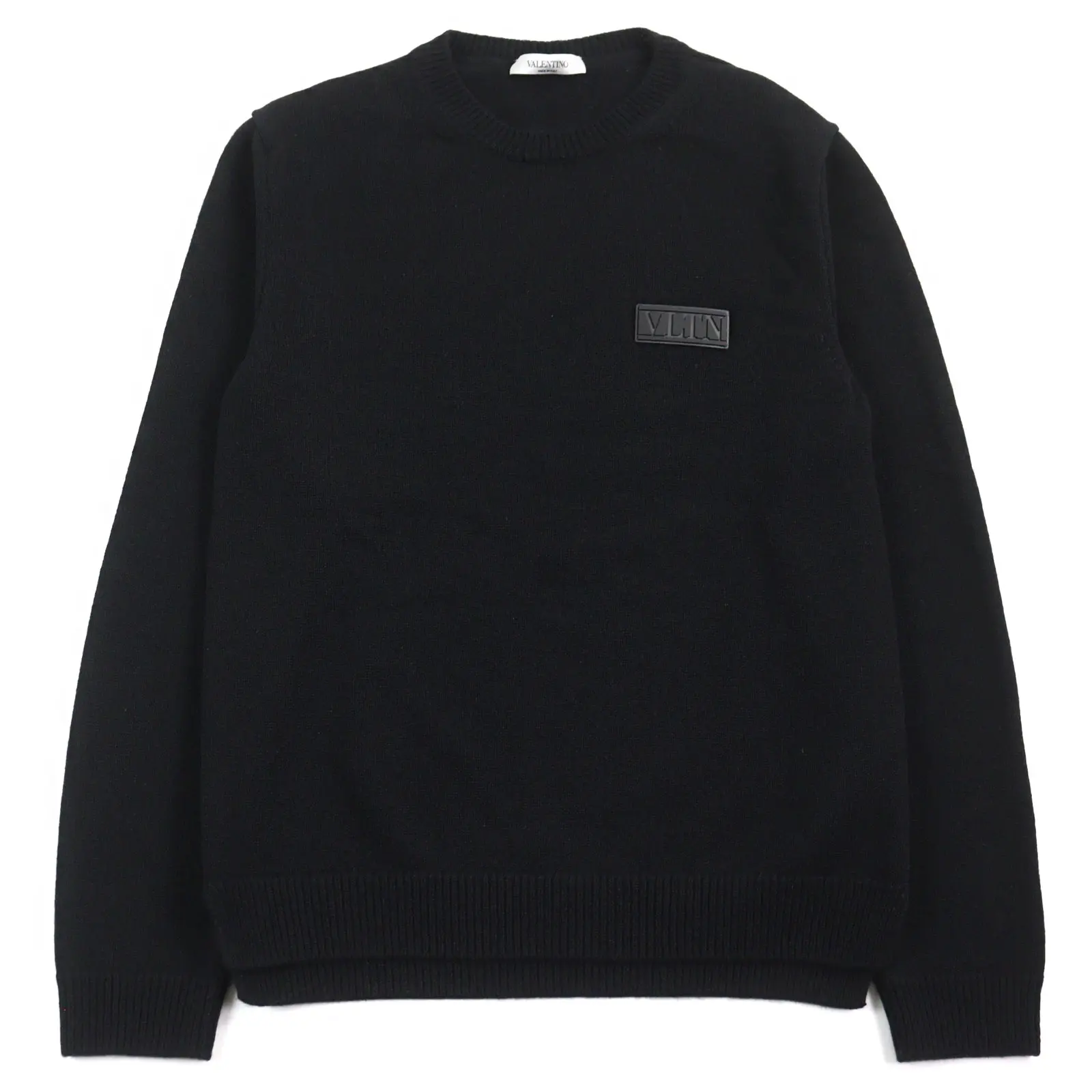 Pre-owned Valentino Others Small Leather Goods Cashmere Crew Neck Sweater Black S