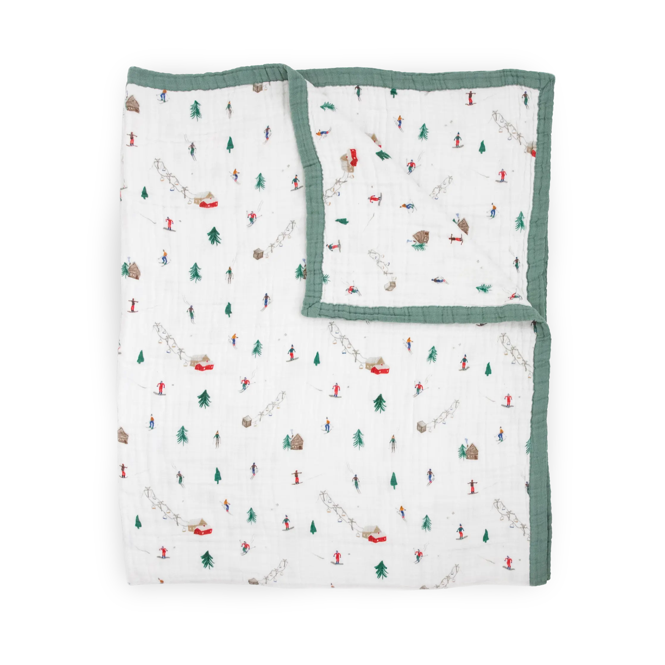 Cotton Muslin Quilted Throw - Powder Party