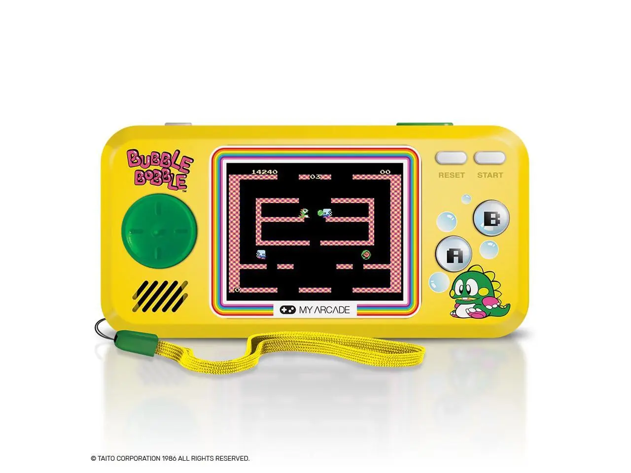 My Arcade Bubble Bobble Pocket Player - Portable Handheld Gaming System - 3 Retro Games Included - Bubble Bobble (Part 1 & 2) and Rainbow Islands: The Story - Licensed Collectible