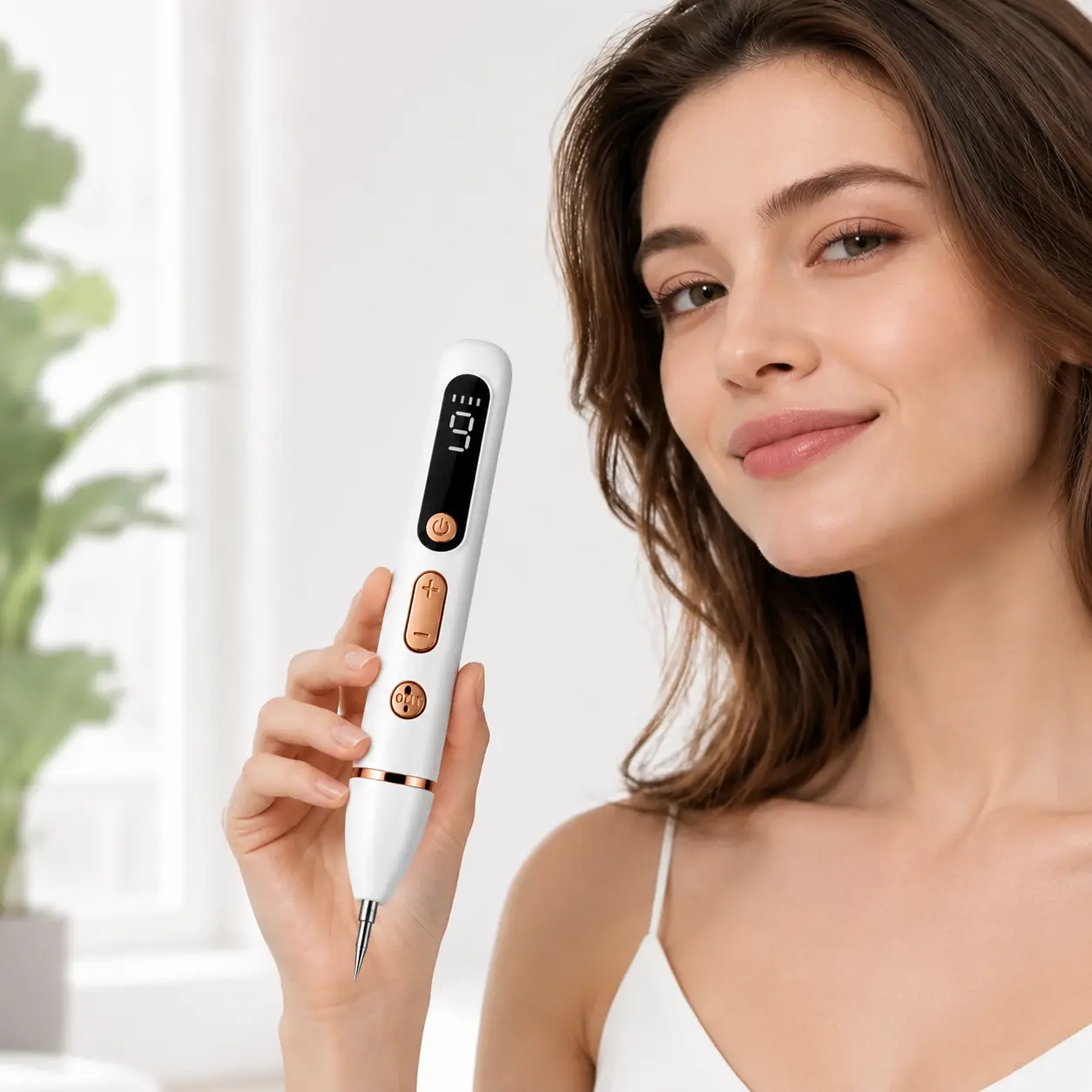 Rechargeable Facial Beauty Pen, Adjustable Blackhead and Pore Care Tool with Mixed Replacement Accessories for Daily Cosmetic Care