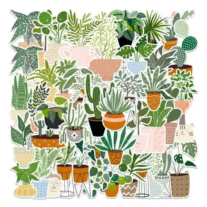 44pcs Potted Plants Series Sticker, Waterproof Sticker Pack for Wall Water Bottle Skateboard Helmet Car Bike Luggage Laptop, Sticker Decals, Decal Set, Decoration, Car Decorative Sticker, Sticker For Cars, Car Stickers