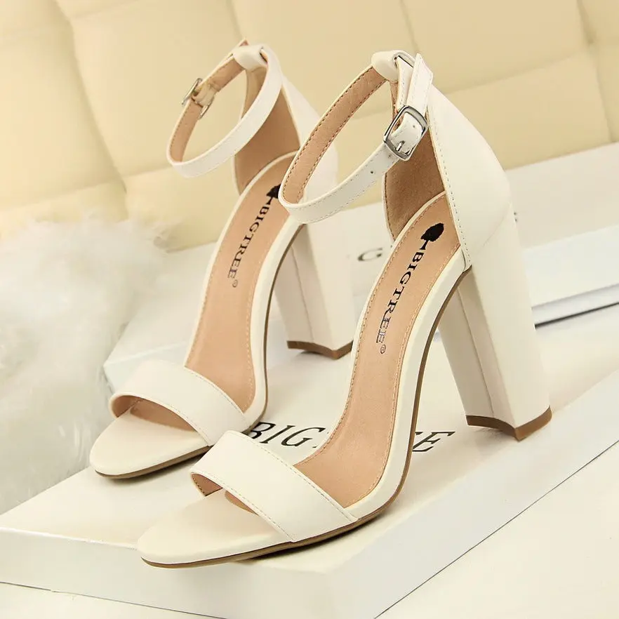 Avenue Round-Toe PU Heels – Effortless Elegance, Everyday Chic