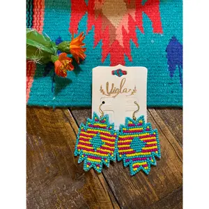Beaded aztec earrings