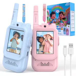 [Mother's Day Gift]2 Pack Video Walkie Talkies for Kids, Handheld Rechargeable Video Intercom Kids Walkies Talkies, Indoor Outdoor Toys for Family Games, Outside, Camping, Hiking, Toys for Boys and Girls Ages 3-12