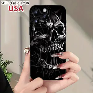 An innovative and popular skull pattern mobile phone case suitable for iPhone 16 15 14 13 12 11 XS XR X 7 8 Plus Pro Max Mini