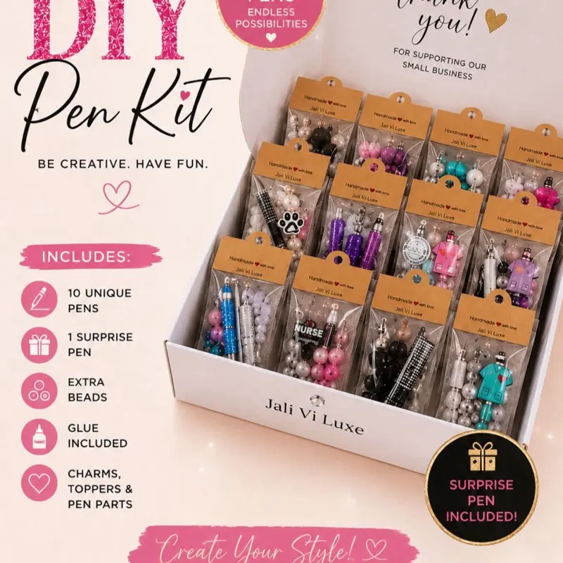 Jali Vi Luxe DIY Beaded Craft Kit – 10-Piece Set with Surprise Writing Tool