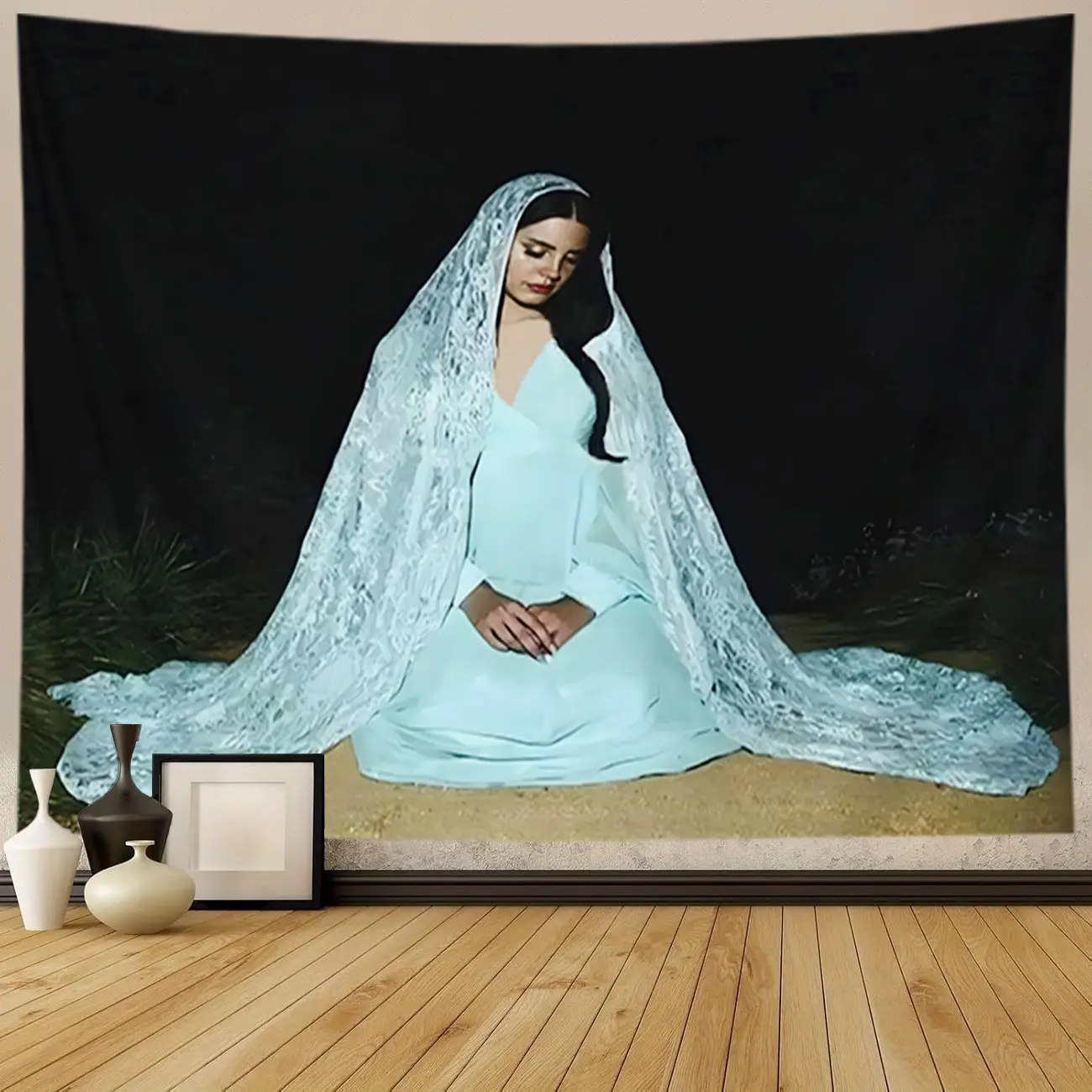 Lana Princess Aesthetic Tapestry Wall Hanging - Lightweight Polyester Banner Artwork, Feminine Room Art Decoration for Bedroom, Studio, Party Setup, Wedding, Print