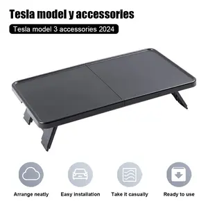 Table Tray for 2024 Tesla Model Y and Model 3 Center Console Foldable Food Eating Table Laptop Desk for 2021-2024 Tesla Model Y and 2020-2024 Model 3 Interior Accessories (with Storage Bag)