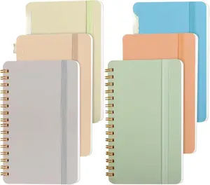 6 PCS Small Spiral Notebook 4x6, Notebooks for Note Taking, Colorful Scheme Spiral Journal Notebook, Work Notebook Small Notebooks 4x6 with Strap, Cute Notebooks for Women 50Sheets/Note Books