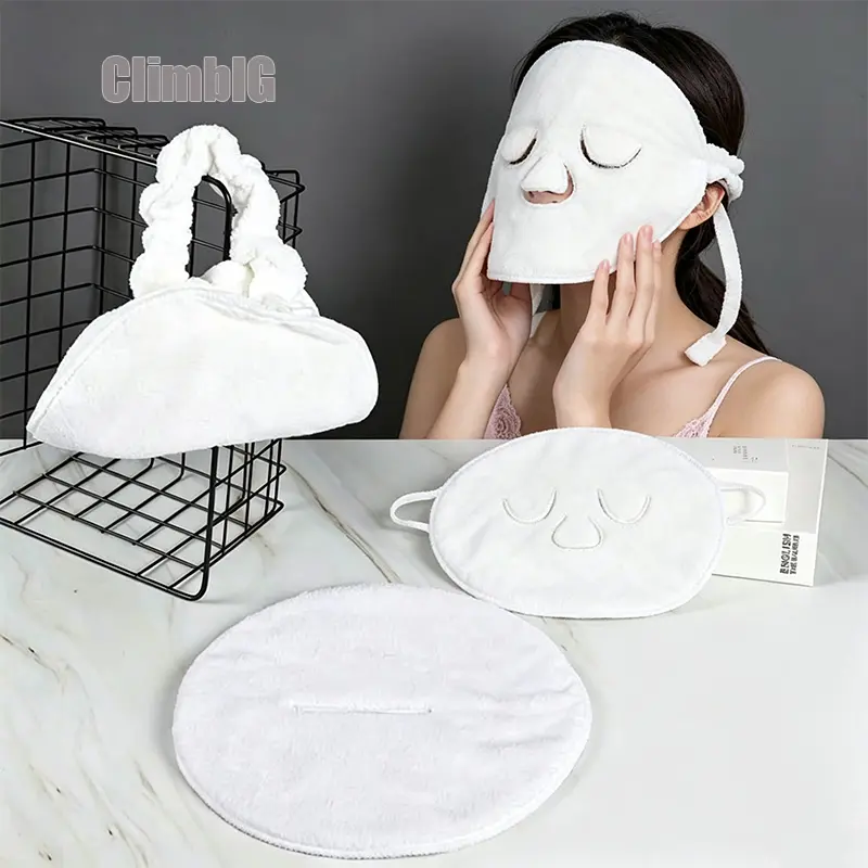 2PCS Gentle Reusable Hot & Cold Soothing Facial Mask Towels, Moisturizing Face Wrap Skincare Tool, Home Spa Accessory, Women's Self-Care Gift, Camping & Hiking Personal Care Essential