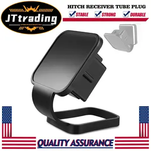 JTtrading 2 Inch Black Rubber Trailer Hitch Cover Tow Tube Plug Cap for Most Vehicles Hitch Receivers Durable & Stable Car Exterior Accessories