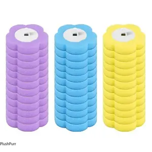 Disposable Toilet Brush Replacement Head Set - 6-Pack/12-Pack Options, 3-Layer Sponge Heads, Household Bathroom Cleaning Essential, Convenient Efficient Indoor Recreation Accessory (Brushes Not Included)