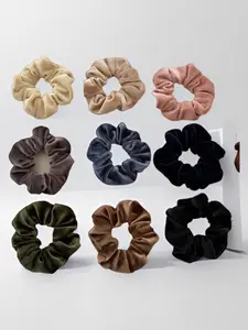 Vintage Corduroy Scrunchie for Women, All-Over Print Hair Tie, Casual Daily Wear, Versatile Headband for Commuting, Fashionable Hair Accessory