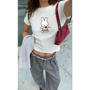 Y2K Strawberry Cake Y2K Baby Tee - Trendy Cute, Vintage, Cartoon Aesthetic, Sanrio, Cute Graphic Tee, Coquette Aesthetic Top