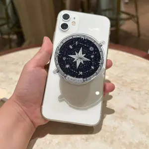 Celestial Compass MagSafe Phone Grip – Cosmic Star Map Magnetic Pop Socket & Kickstand – Gift for Stay