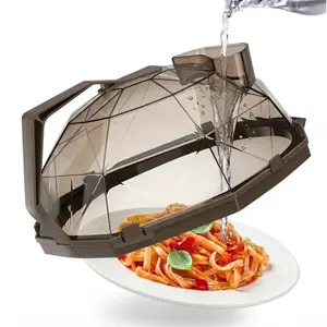 Microwave Food Splatter Lid, Transparent Microwave Cover with Steamer, One-Piece Handle, BPA-Free, Essential Kitchen Tool and Accessory, Kitchen Gadget