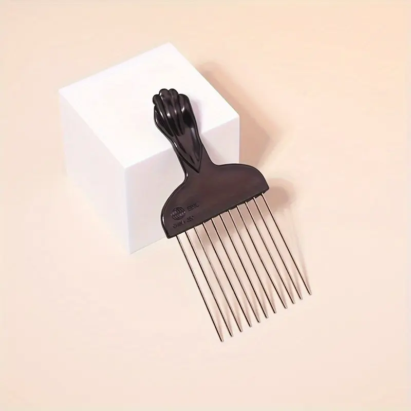 1pc Steel Needle Comb, Oil Hair Comb, Metal Stainless Steel Highlight Comb, Hairdressing Comb, Fist Insert Comb, Fork Comb for Straightening Styling & Detangling Hair, durable hairdressing comb