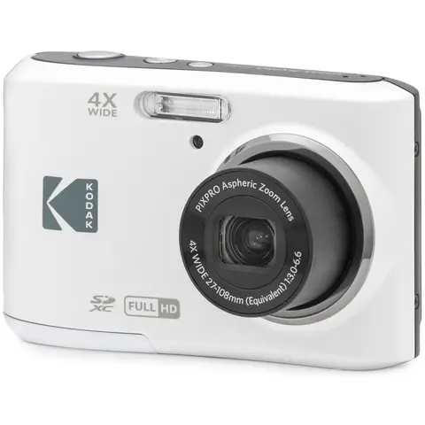 Kodak PIXPRO FZ45 Mini Plastic Casual Point & Shoot Camera - 16MP Wide-Angle, 2.7" LCD, 1080p Full HD Compact Digital, USB Micro Compatible, Batteries Included, White FZ45WH Handheld for Family Moments