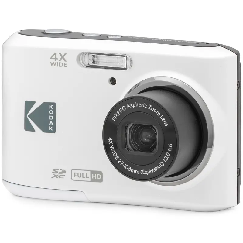 Kodak PIXPRO FZ45 Mini Plastic Casual Point & Shoot Camera - 16MP Wide-Angle, 2.7" LCD, 1080p Full HD Compact Digital, USB Micro Compatible, Batteries Included, White FZ45WH Handheld for Family Moments