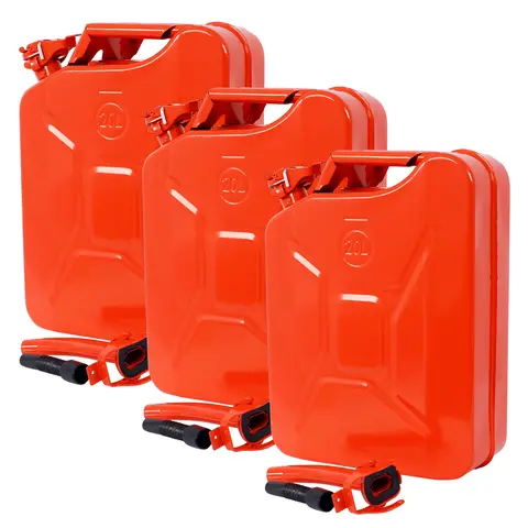YHWYHW Cold-Rolled Steel 5-Gallon (20L) Capacity Gas Can - Resistant, Portable Hardware Fuel Can with Flexible Spout Kit, Bayonet Lock, Leakproof Seal, Extension Tube Pour, 14x5.5x18in Build, Ample Storage Capacity for Car, Truck Fuel Backup
