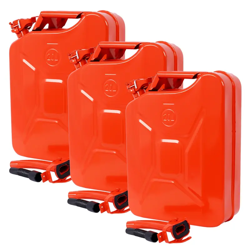 YHWYHW Cold-Rolled Steel 5-Gallon (20L) Capacity Gas Can - Resistant, Portable Hardware Fuel Can with Flexible Spout Kit, Bayonet Lock, Leakproof Seal, Extension Tube Pour, 14x5.5x18in Build, Ample Storage Capacity for Car, Truck Fuel Backup