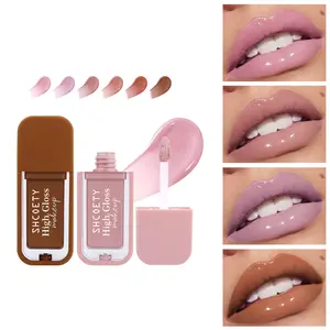 Six Color Water Shine Lip Gloss, Moisturizing Mirror Finish Lip Balm, Hydrating Liquid Lipstick, Plumping Glass Lips Makeup, Juicy Lip Gloss