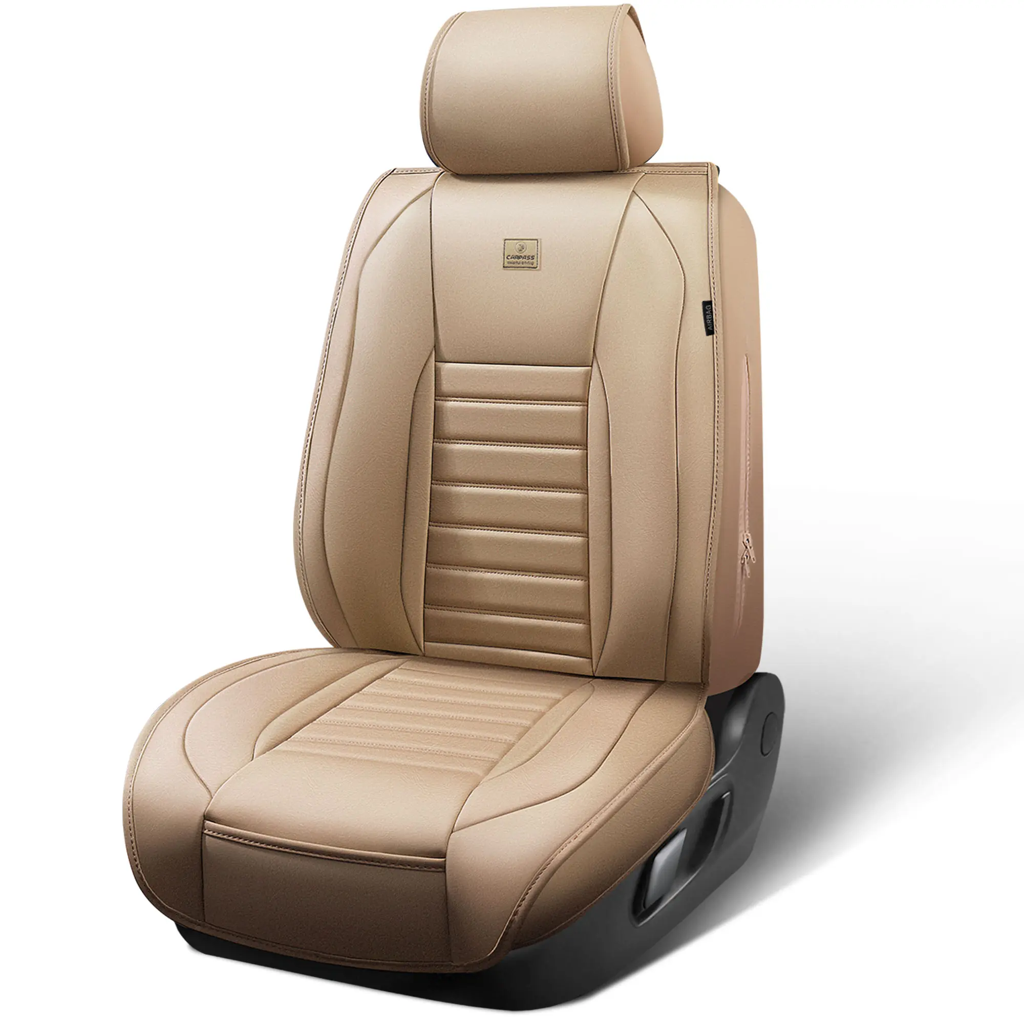 Beige Leather Car Seat Cover
