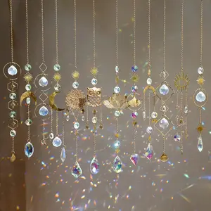 Set of 16 Colorful Crystal Suncatchers, Perfect for Hanging in Windows As Decorative Ornaments for Your Home, Garden, Or During Festive Occasions Like Christmas Parties And Weddings, Creating Beautiful Rainbow Effects, Hanging Wind Chime