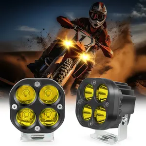 2pcs Waterproof LED Work Light,40W Yellow Light,XHP50 Chips,Adjustable Mount,Spotlight Beam,for Off-Road Vehicles and Cars