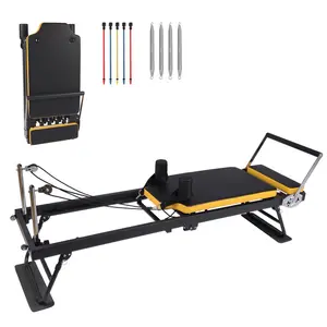 GARVEE Foldable Pilates Reformer Machine for Home and Gym Use, Suitable for Beginners and Advanced Users, Supports Up to 250 Lbs Weight Capacity, Ideal Equipment for Full-Body Workout and Fitness Training