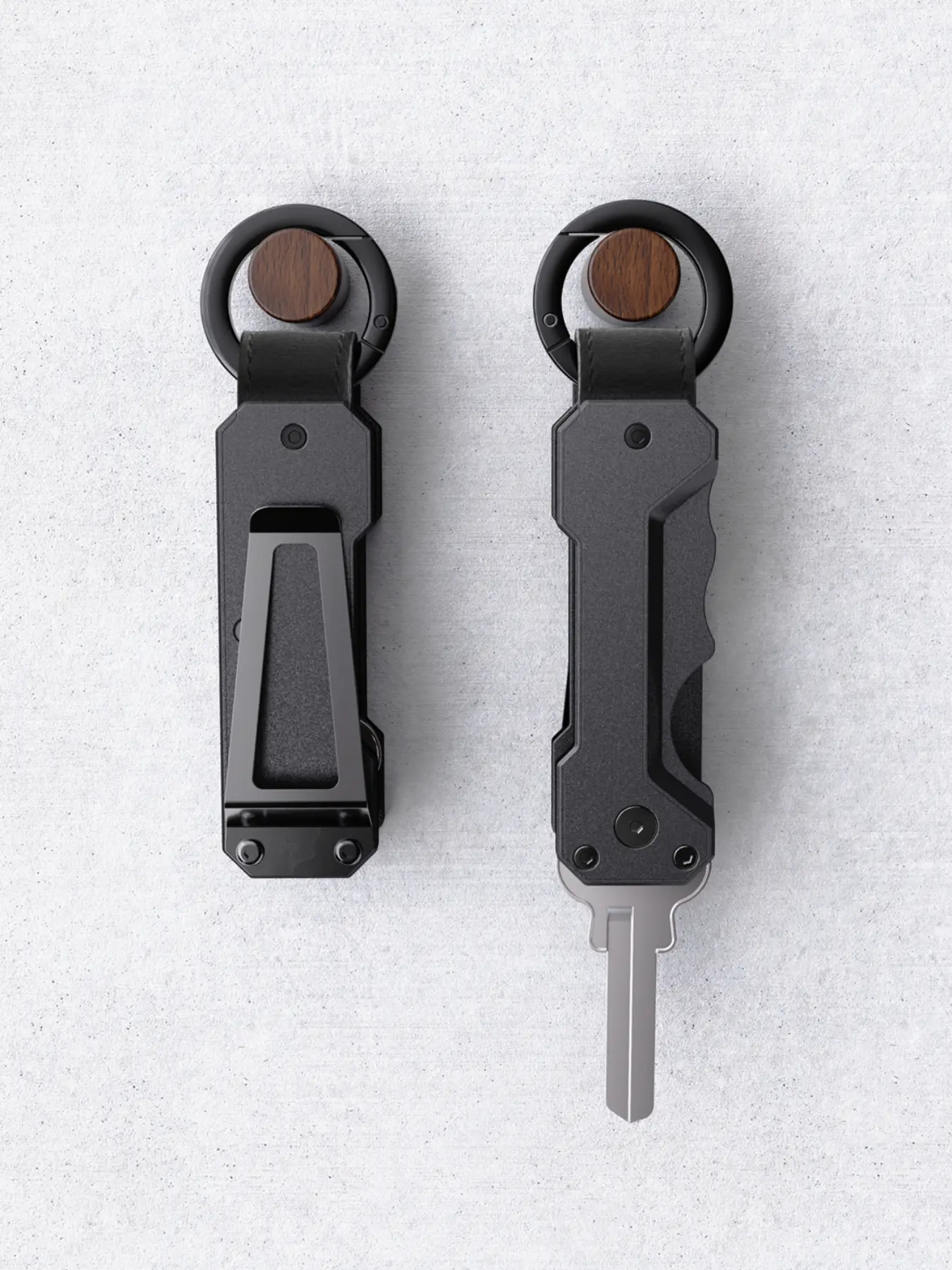 Compact Aluminum Metal Key Organizer with Carabiner Securely Holds 1 to 6 Keys Portable Keychain for Men EDC Key Scratch Resistant Surface Gifts for Men Integrated Safety Clip Lightweight Keychain Keychain Holder