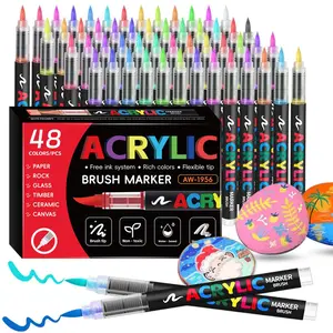 Acrylic Paint Pens Set, 12-168 Colors Non-Toxic Art Markers, Coloring Supplies for Rock Painting Fabric Metal Glass Wood Canvas Ceramic Plastic DIY Crafts