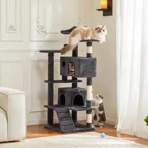 Multi-Size Cat Tree Tower: 62", 70", 80" Height Options for Large Cats - Multi-Level with Scratching Posts, Cozy Condos, Anti-Tip Design & Plush Perches, Grey #CatTree #PetSupplies
