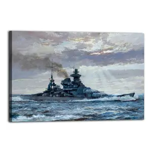Battleship Poster USS Missouri BB-63  Poster Decorative Painting Canvas Wall Art Picture Print Modern Family Bedroom Decor